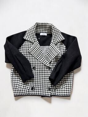 M Magaschoni Double-Breasted Notch Lapel Cropped Jacket-S-NWOT